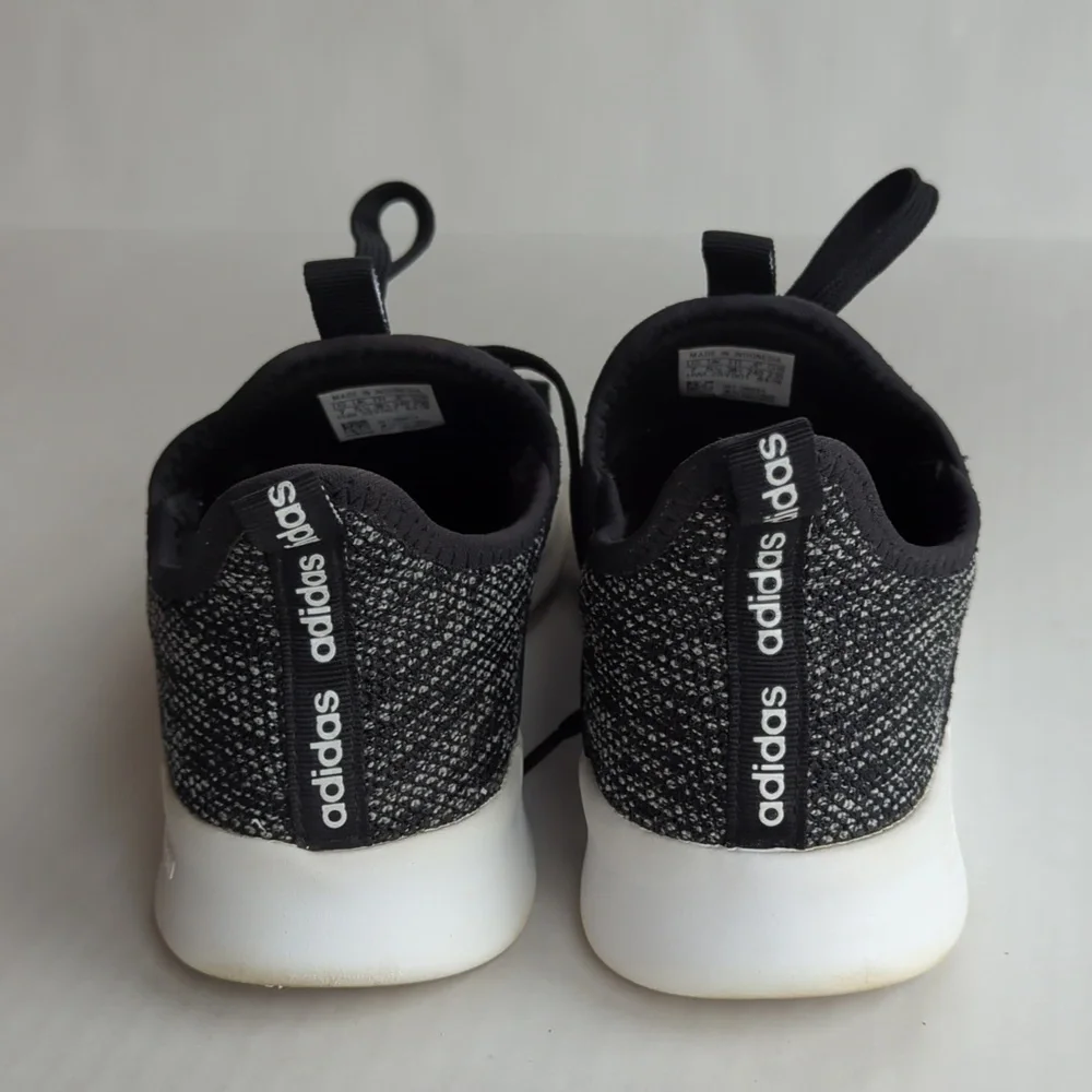 Adidas Cloud Foam Memory Footbed Lightweight Athletic Sneakers 7 Black White - Picture 5 of 14